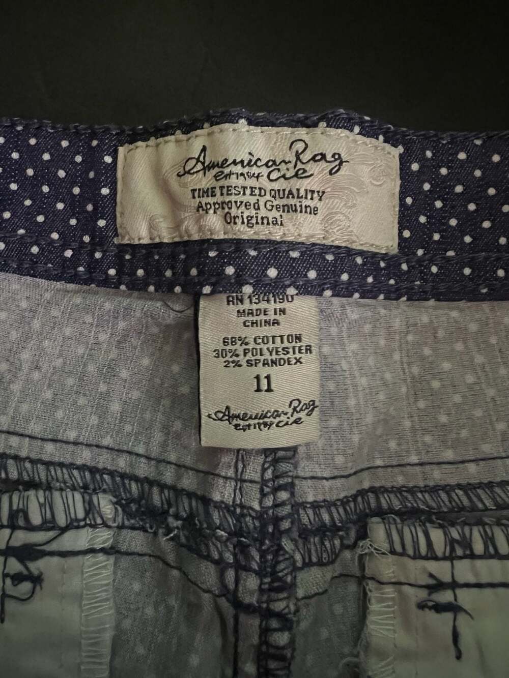 American Rag Polka Dot Shorts Size 11 Blue White